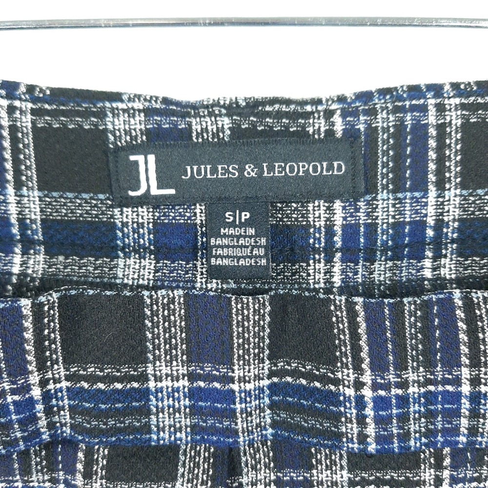 Jules & Leopold Blue Black Plaid Straight Leg Pull On Stretch Dress Pants Small - Picture 6 of 9